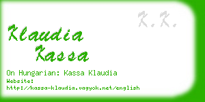 klaudia kassa business card